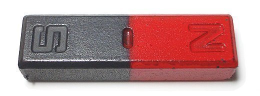 Stabmagnet mit gekennzeichneten Polen 