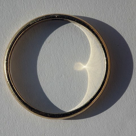 Katakaustik bei einem Goldring 