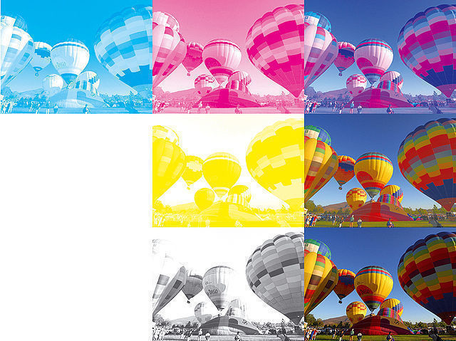 CMYK Farbseperation eines Farbfotos 