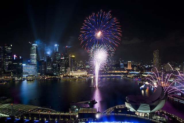 Feuerwerk aus großer Entfernung 
