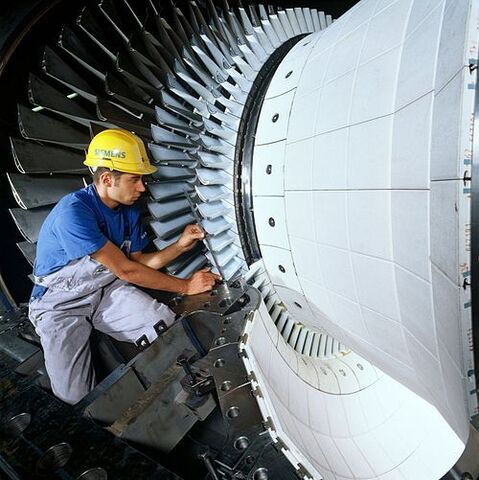 Gasturbine in einem Gaskraftwerk 