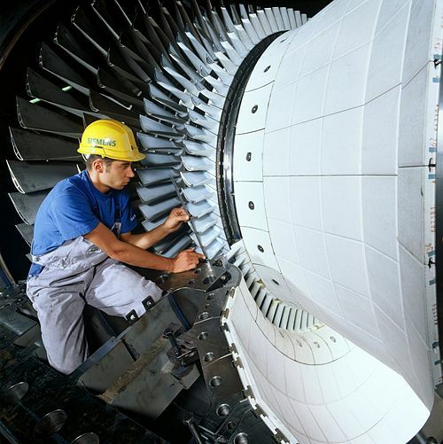 Gasturbine in einem Gaskraftwerk 