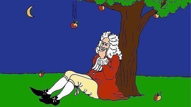 Isaac Newton unter einem Apfelbaum 