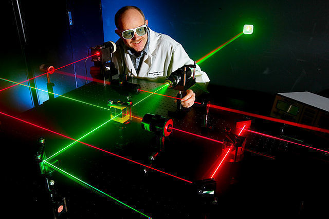 Laser in einem Labor 