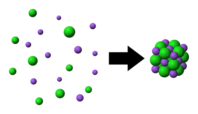 Bildung eines Kochsalz-Kristalls 
