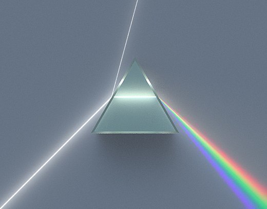 ein Prisma zerlegt Licht in seine Farbbestandteile 