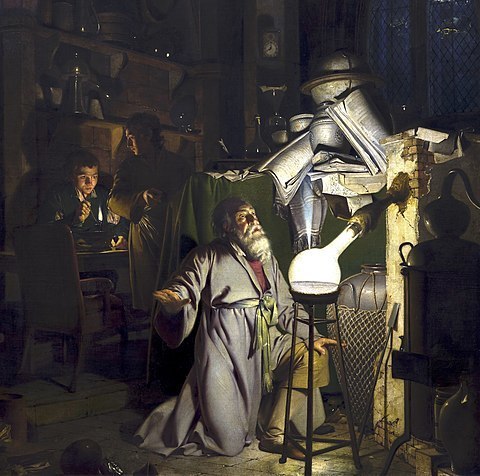 Ein Alchimist auf der Suche nach dem Stein der Weisen 