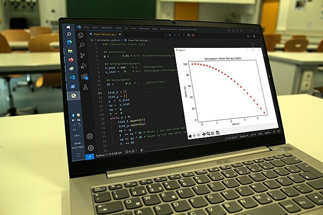 Bewegungssimulation in Python auf einem Notebook 