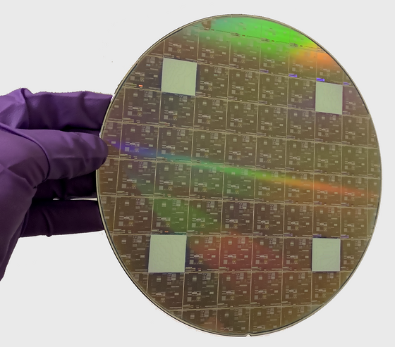 Silicium-Wafer mit integrierten Schaltkreisen 