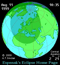 Sonnenfinsternis 1999 aus dem Weltall 