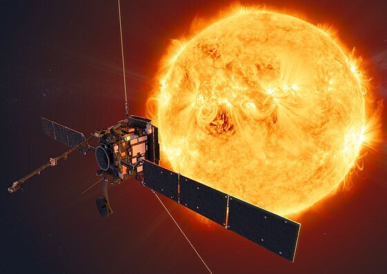 Solar Orbiter der ESA vor der Sonne 