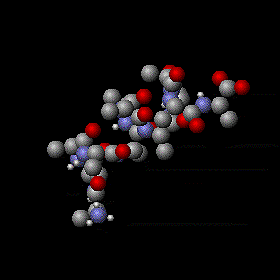 Thermische Bewegung eines Moleküls (Modell) 