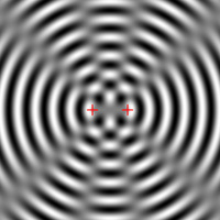 Interferenz zweier Kreiswellen 