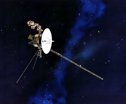 Künstlerische Darstellung der Voyager 1 Raumsonde 
