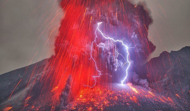 Elektrische Effekte beim Sakurajima-Vulkan (Japan) 