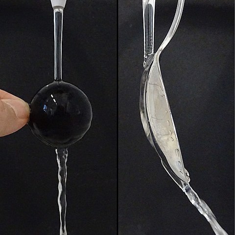 Laminare Strömung um einen Tischtennisball 