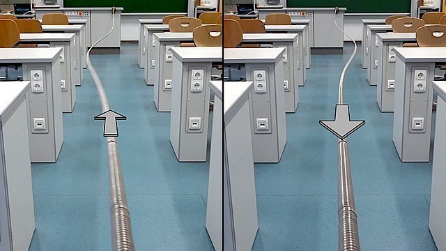 Reflexion einer Welle an einem festen Ende (Video)