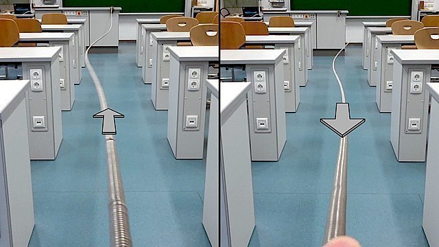 Reflexion einer Welle an einem losen Ende (Video)